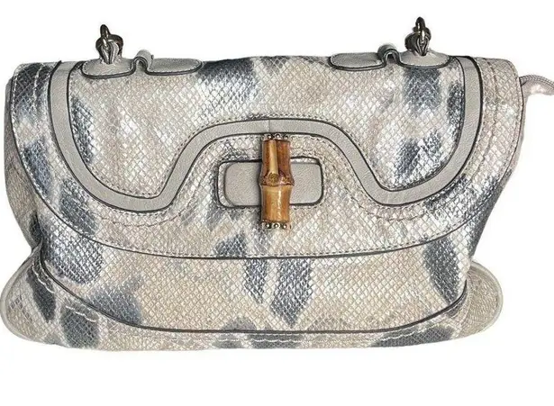 Melie Bianco python print handbag purse