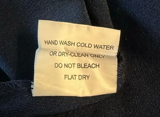 Tatyana Alina Pencil Dress in Navy Bow size Large Short Sleeve Fishnet Neckline