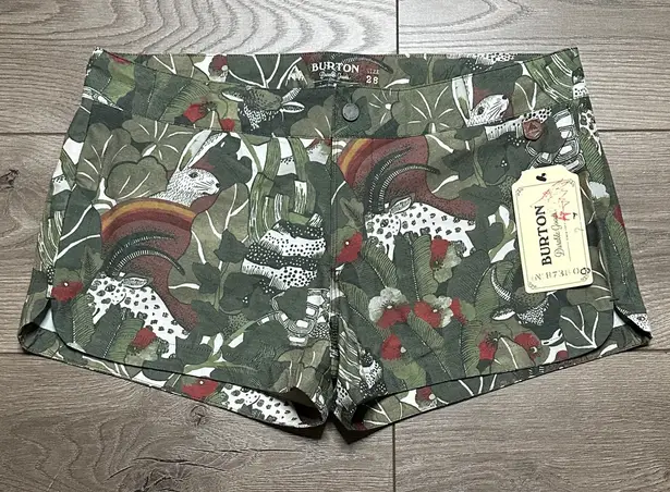 Burton 3” Shearwater Swim Board Shorts Nature Animal Print Green Size 28