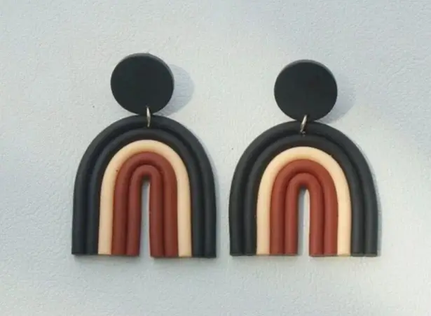 new U shaped rainbow earrings