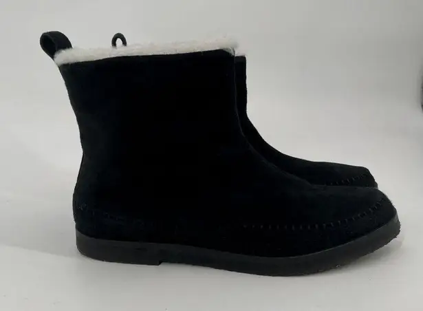 Jenni Kayne Suede Moc Shearling Fur Sherpa Ankle Boots Black 39 9