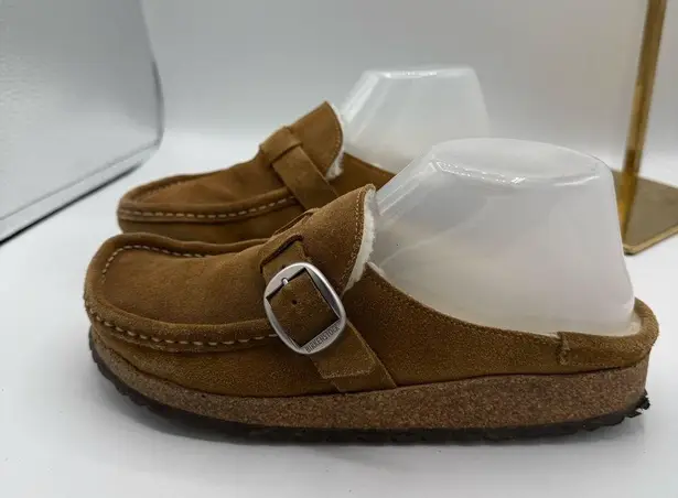 Birkenstock  Buckley Clogs Suede Shearling Slide Slip ons size 38 US 7-7.5 Brown