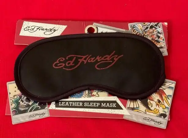 Ed Hardy  Leather Padded Soft Comfortable Sleep Mask Adjustable Elastic Strap - Image 1
