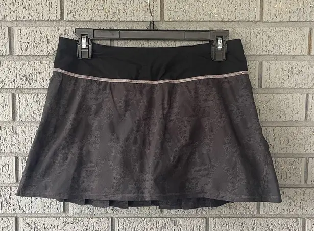 Lululemon Rare  Pace Setter Skirt Black Blush Quartz Pink Pleated Tennis Size 6