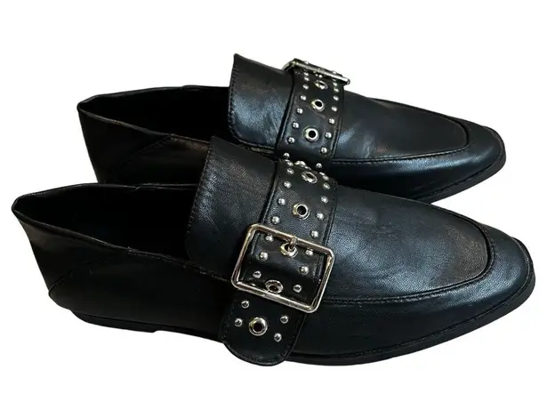 Vintage Havana  Maureen Studded Buckle Loafers Shoes Black, Sz 7.5