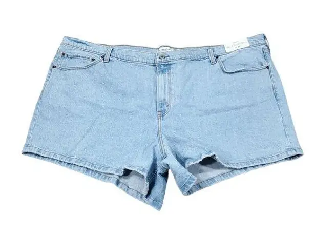 Abercrombie & Fitch Abercrombie High Rise 4" Mom Shorts Light Wash Blue Stretch Denim Size 24 37