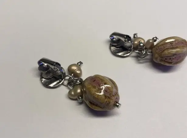 Ceramic Bead Dangle Drop Clip On Clip