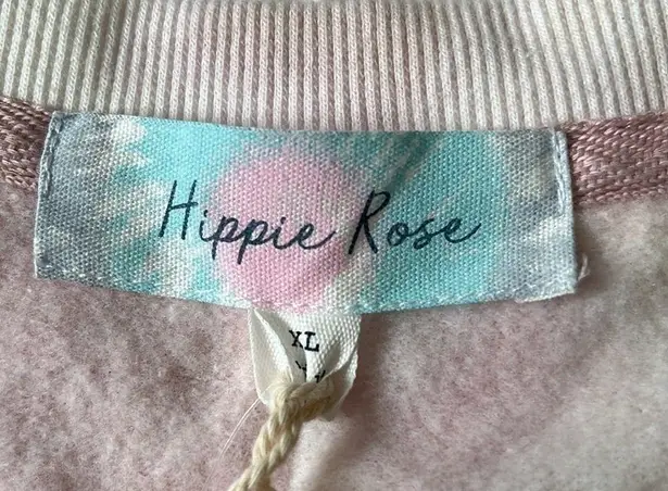 Hippie Rose  Juniors Blush tie dye cropped sweatshirt size XL