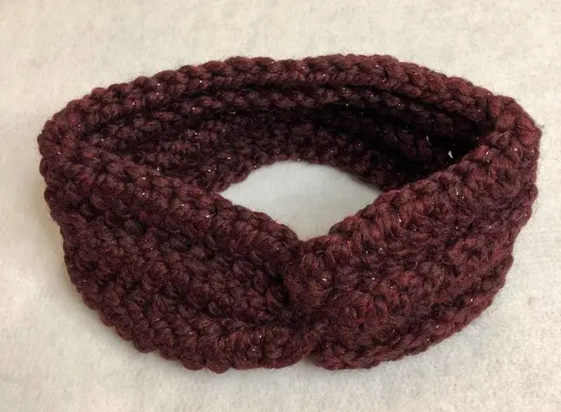 Maroon Twist Knot Ear Warmer Headband