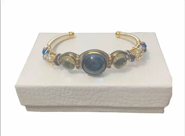 LIZTECH Blue Cosmic Sisters Cuff Wired Bracelet.