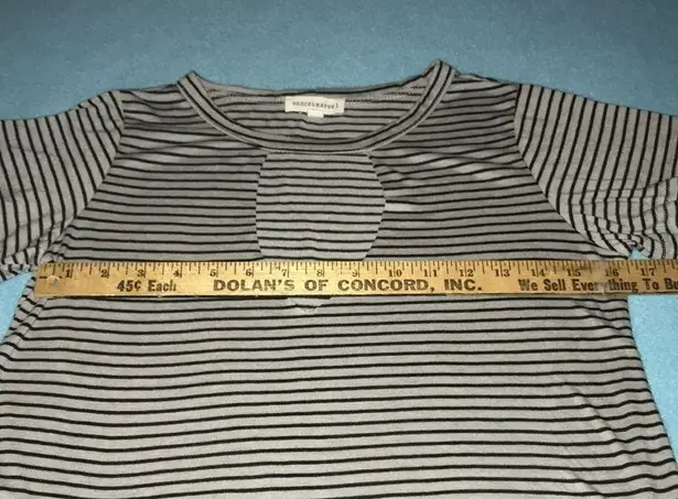 Dance & Marvel cutout chest striped top slinky short sleeve stretchy NEW size S
