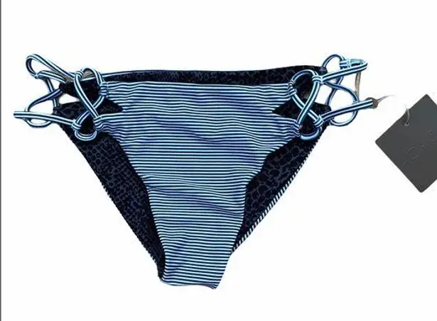 NWT acacia nusa knotted cut out bikini bottom Blue Size L