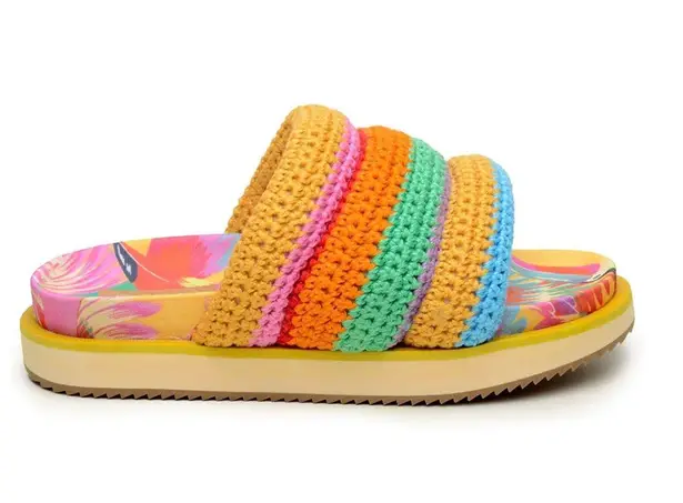 Farm Rio Colorful Toucan Crotchet Anatomic Sandals