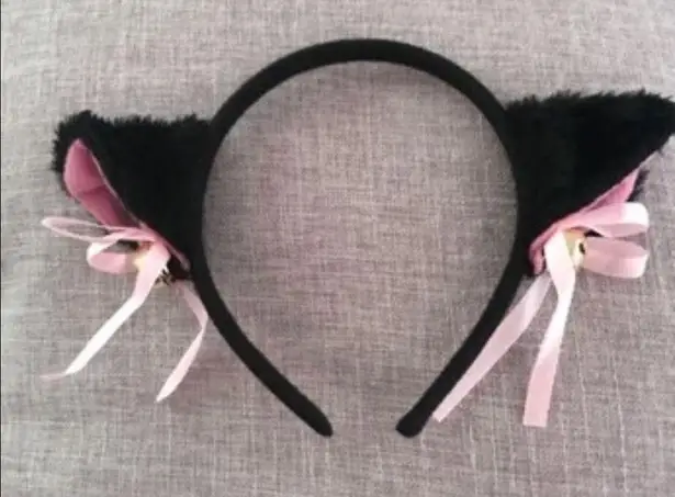 Cat Ears Headband Black White New Halloween
