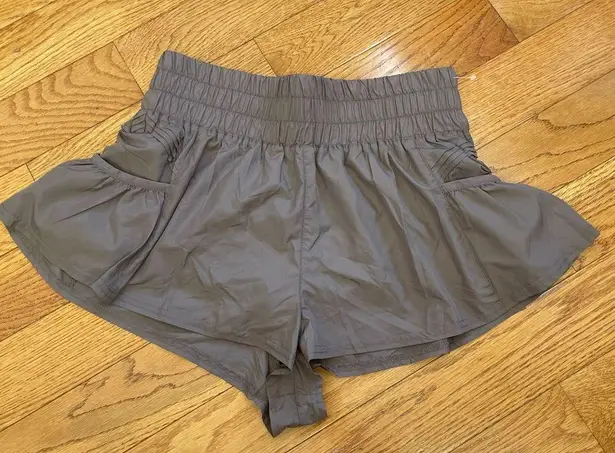 Free People FP  Movement Get Your Flirt On Shorts Athletic Pumice Tan Brown Sz S