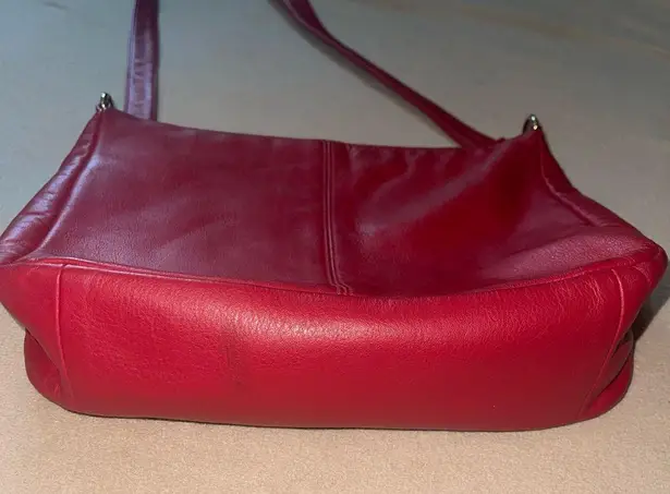 Ganson red faux leather bag purse EUC cute!
