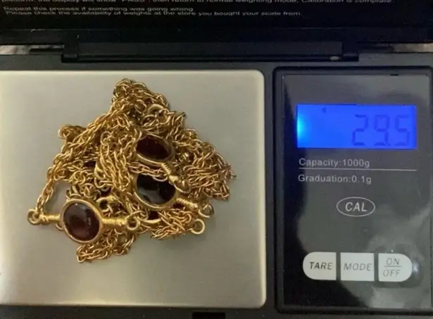 Amethyst Vintage Unsigned 10mm Glass Bead Gold-tone 52” Long Necklace 29.5g