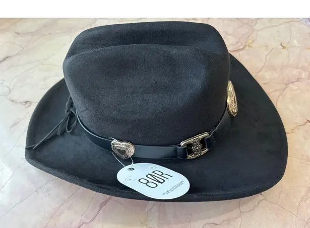 8 Other Reasons Gold Heart Cowboy Hat in Black One Size New Womens Western