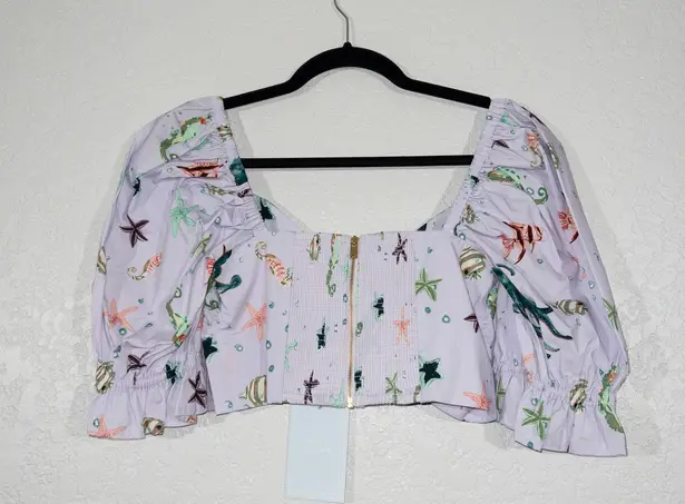 Hill House NWT Purple Sea Creatures The Isabella Crop Size Small