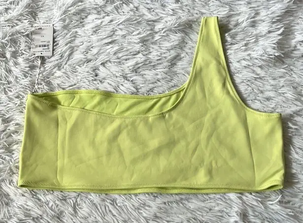 Good American  Women’s Scuba Hot Shoulder bikini top in key lime001 size 7