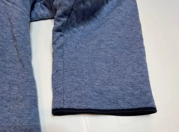 J. Jill Quarter Half Zip Pullover Sweatshirt Blue Navy Quilted Trim Size Large