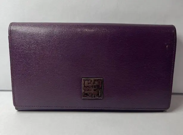 Givenchy Purple Jeweled 4G Logo Kiss Lock Long Wallet - Preowned