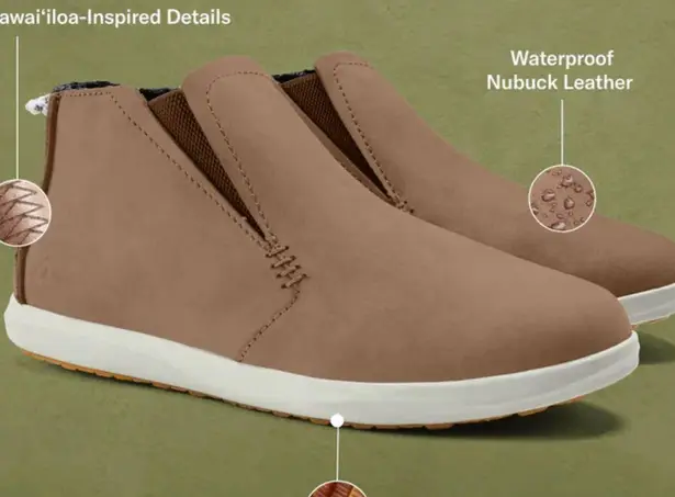 OluKai Hawai‘iloa Manu Hope Taupe Waterproof Boots Size 8 (EU 38) RUN SMALL EUC Tan