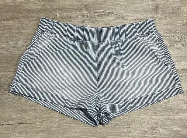 REWASH Striped Denim Roll Cuff High Rise Shorts Sz Large Women’s Blue