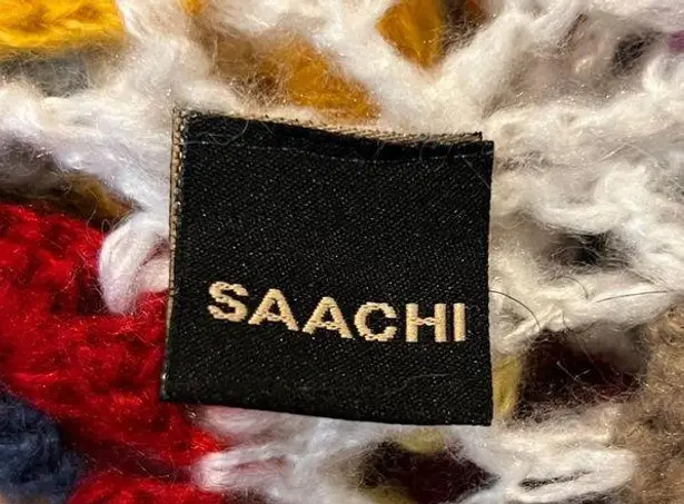 SAACHI Granny Hooded Square Crochet Ruana kimono cardigan One Size Size L