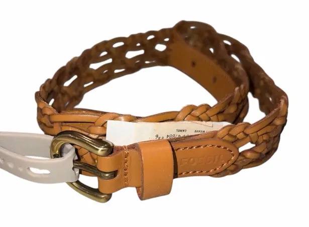 Fossil NEW  Camel Brown Woven Multi Weave Leather Belt size Small - Image 1