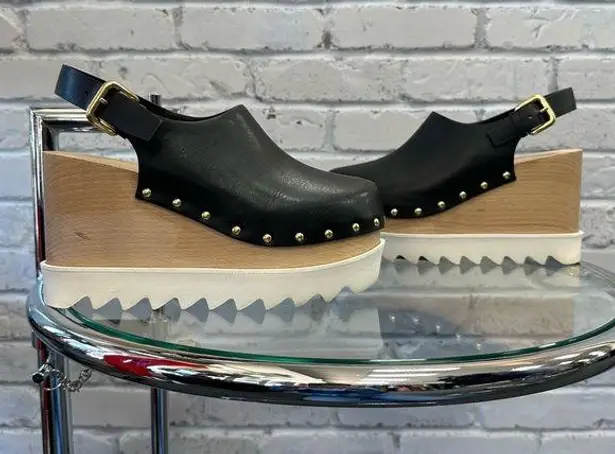 Stella McCartney leather singback wedge