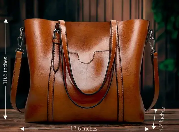 NWOT Elegant Faux Leather Tote with Removable Long Strap in Burgundy Red