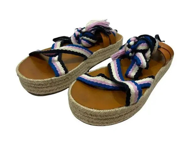 Isabel Marant Woven Wrap Strap Espadrille Sandals size 8