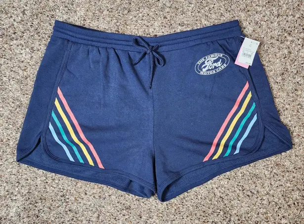 Women’s Ford Motorsport Fleece Shorts Size XXL Navy Blue NWT