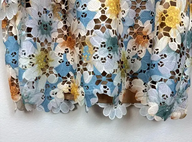 Elliatt NWT Dandelion Lace Cut Out Mini Dress in Blue Multi Size Small