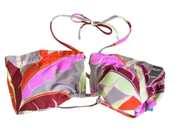 Sports Illustrated Ruffle Cutout Bralette Bikini Top Multicolor Size L Pink Size L