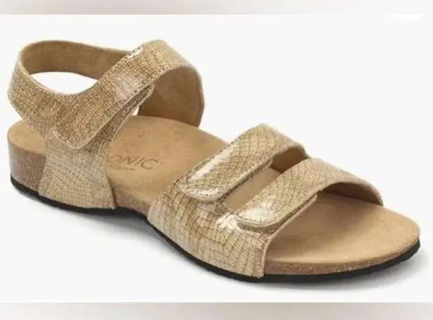 Vionic Valencia Crocodile Embossed Sandals - Size 11