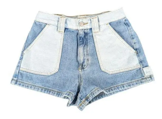 PacSun  Color Block Two-tone High Rise Mom  Denim Short Shorts - Women's Size 27