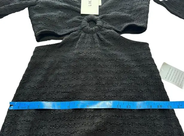 Likely NWT Eila Dress Black Textured Cutout Ring Deep V Midi A-Line Cocktail 6