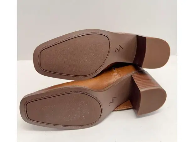 Naturalizer 27 EDIT Knee High Boots Size 6 Brown Leather Square Toe Block Heel