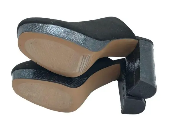 Gabrielle Union Womens Mules Block Heel Closed Toe Faux Suede Black 10