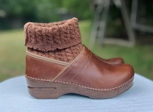 Dansko  Chloe Pull Up Clog Bootie Casual Brown Size 38