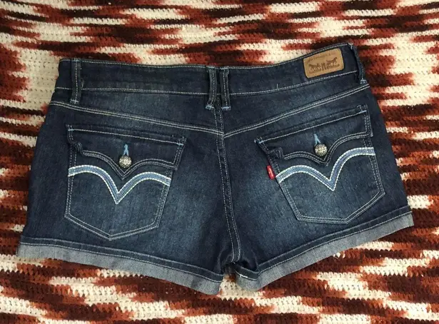 Y2K Levi’s Grunge Micro Mini Baddie Hot Pants Low Rise Jeans Denim Booty Short Shorts #goth #whimsigoth bimbo subversive #acubi #gorpcore cyber #punk biker whimsygoth mcbling Size 7 - Image 1