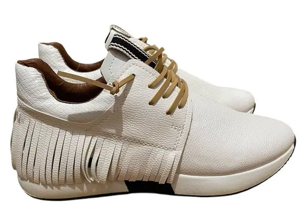 Shu Shop Pepa Fringe Sneakers White Tan Women’s Size 11