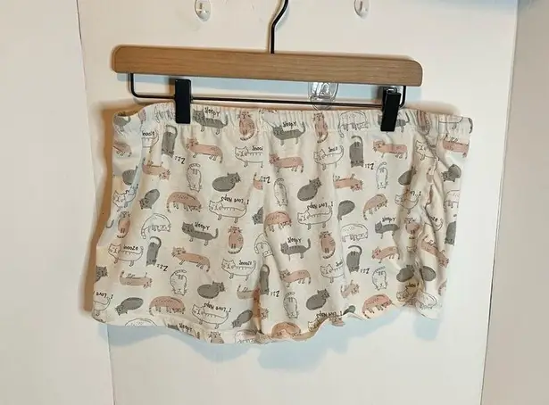 secret treasures Pink and White cat print Pajama Shorts