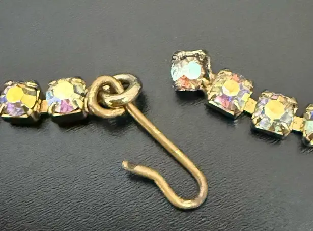 Juliana DeLizza & Elster Demi Parure Aurora Borealis Rhinestones Flower Choker Gold