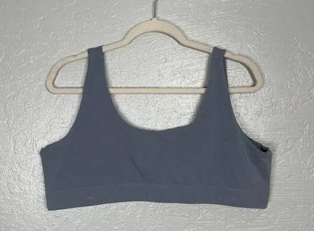 Pact  Women XXL Blue Gray Deep Scoop Bralette Bra Organic Cotton Blend Casual