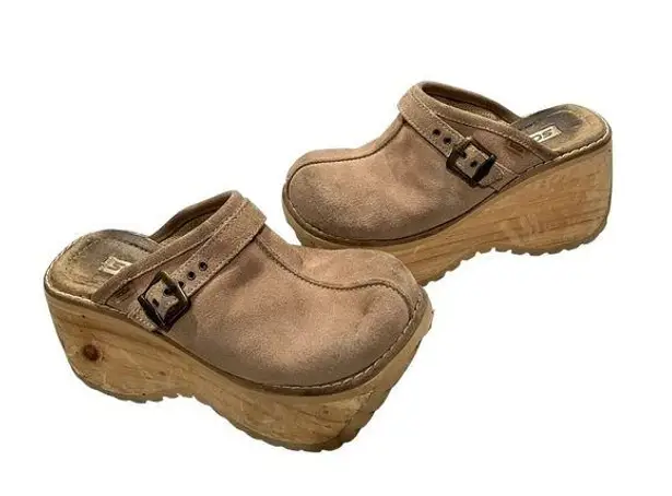 Soda Vintage Rare Suede Mega Chunky Platform Mules