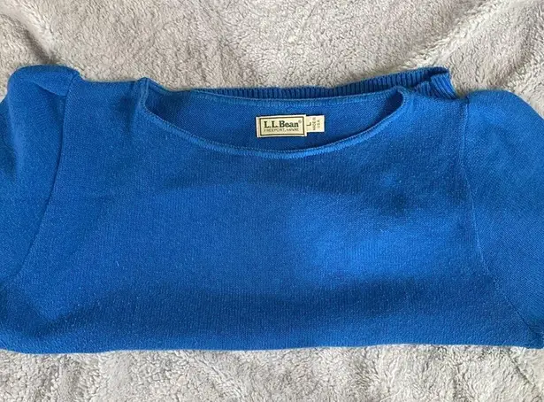 L.L.Bean Vintage  royal blue short sleeve sweater, Size L - Made in USA