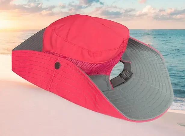 Sun Shade Womens Hat Side Snap Foldable Brim Beach Cruise Hike Camp Travel Pink